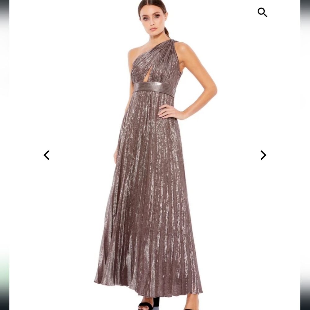 Mac Duggal Knotted One Shoulder Dress with Keyholes